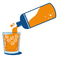 pouring cold brew tea bottle