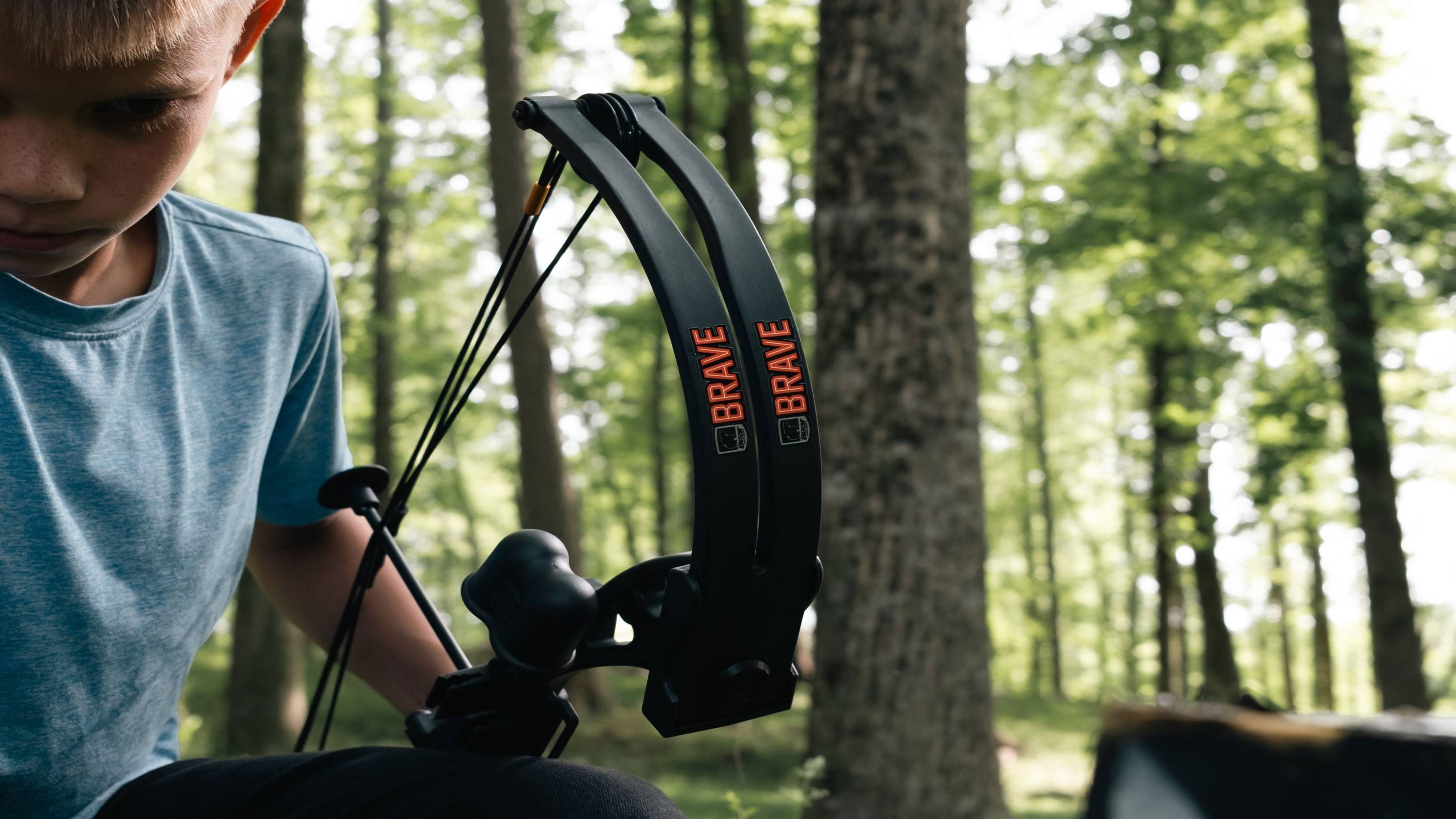 Close up of the Brave youth bow limbs from Bear Archery