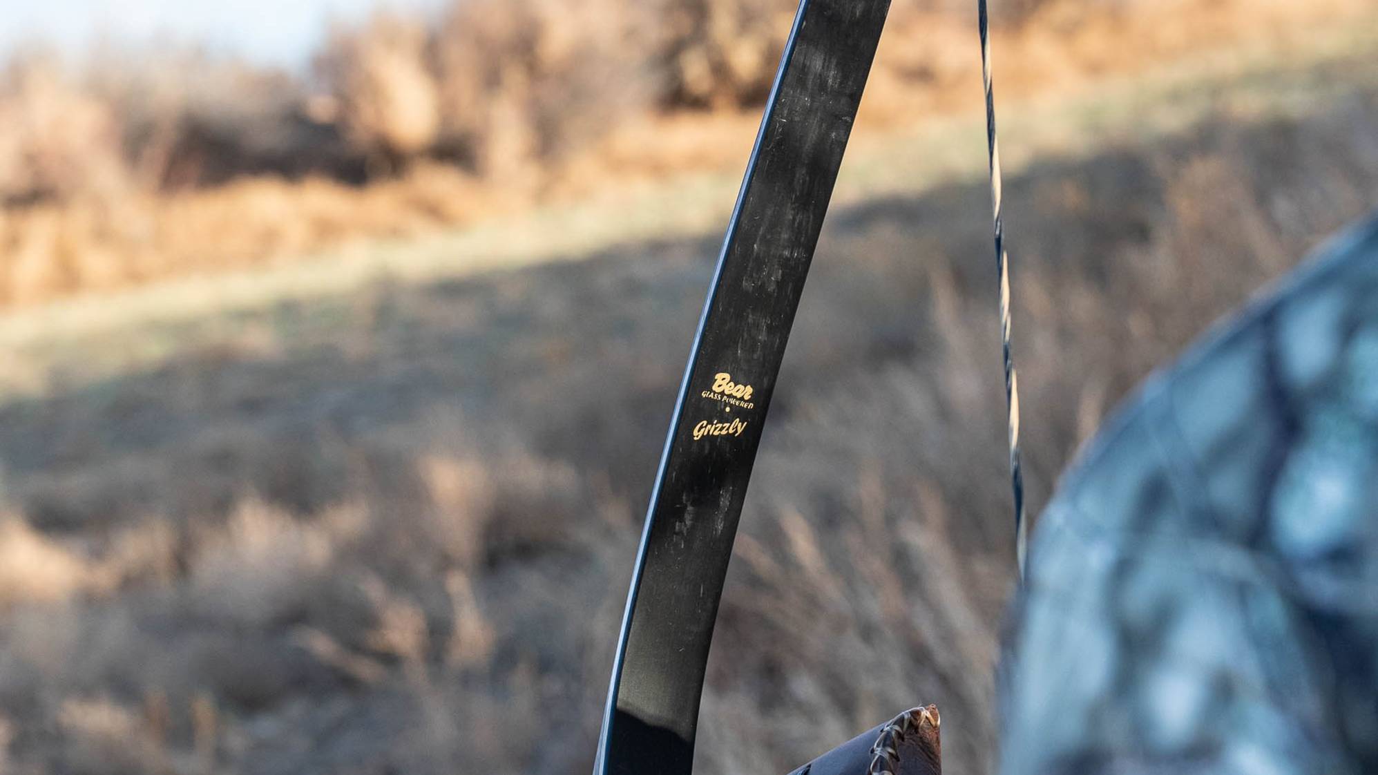 Close up of Bear Archery Grizzly Recurve Bow