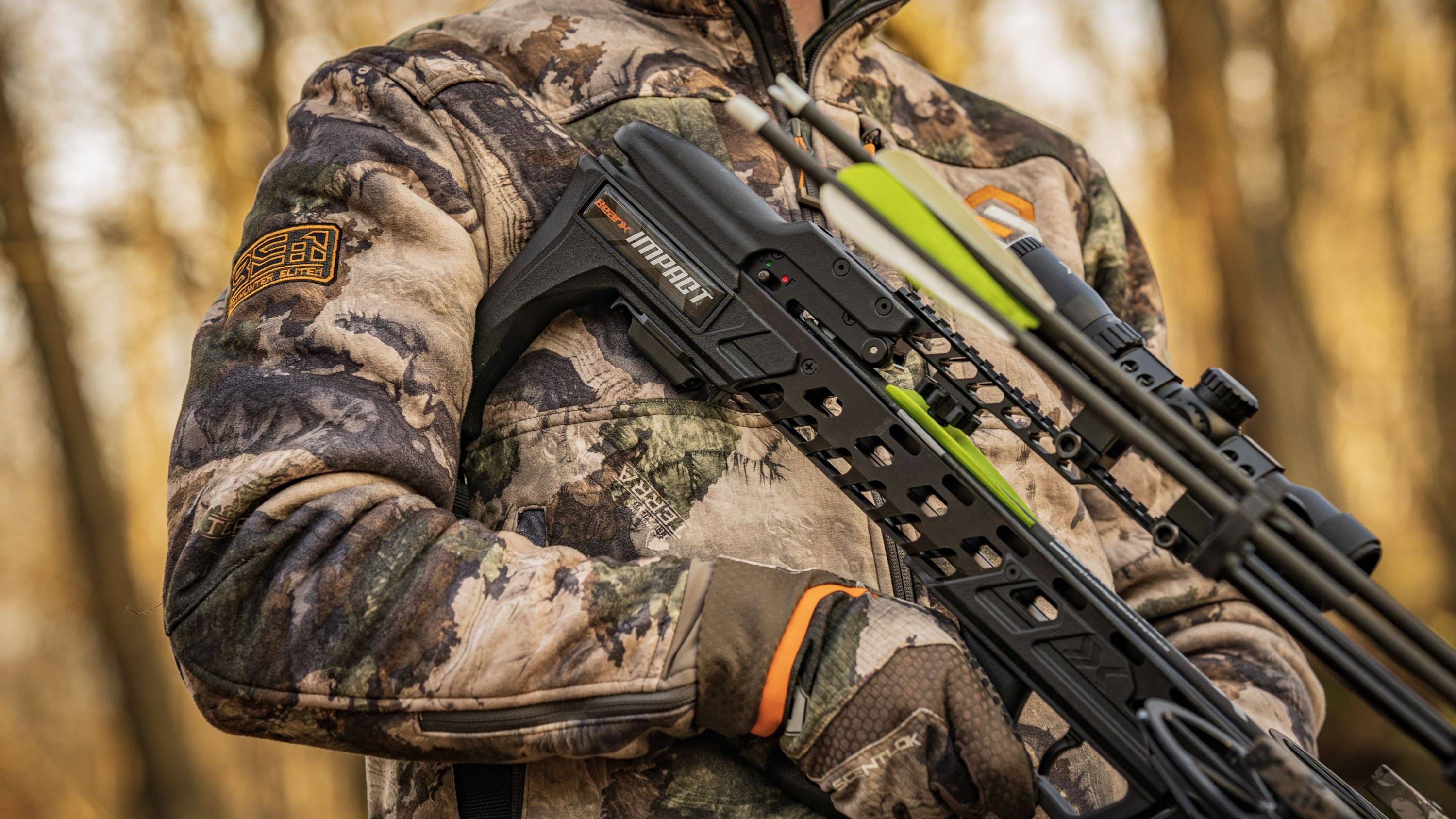 Man holding the BearX Impact Crossbow
