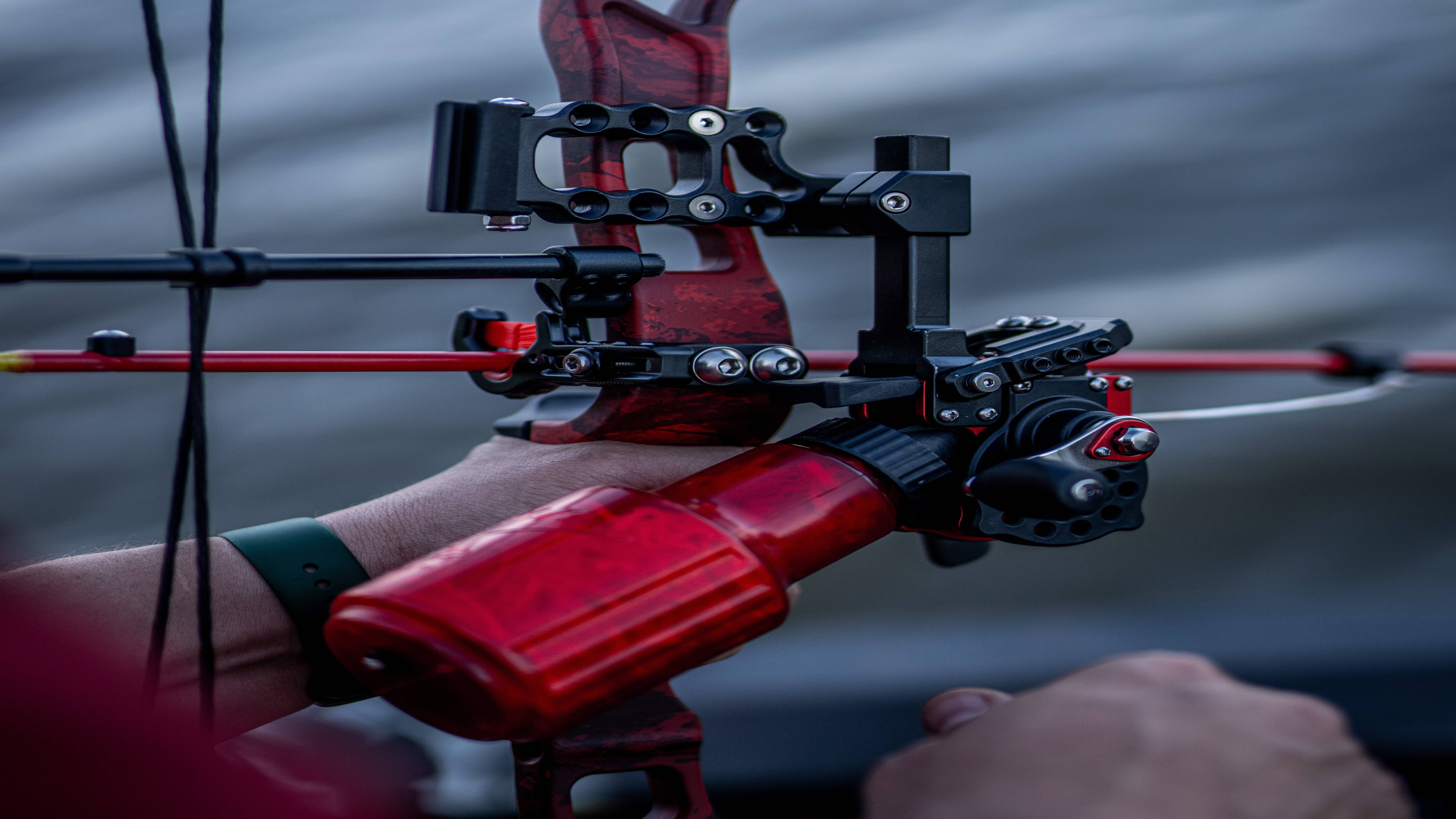 Close up of a Cajun 8 Winch Pro Reel Bowfishing Kit