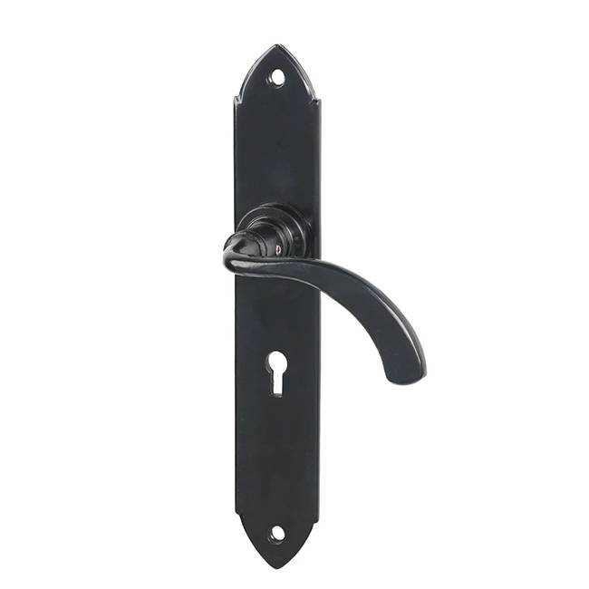 Black Gothic Curved Sprung Lever Handles