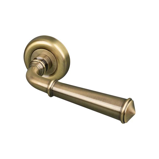 Antique Brass Colonial Round Rose Door Handles