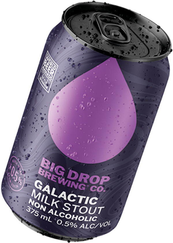 Big Drop的银河牛奶烈性黑啤酒的包装图像