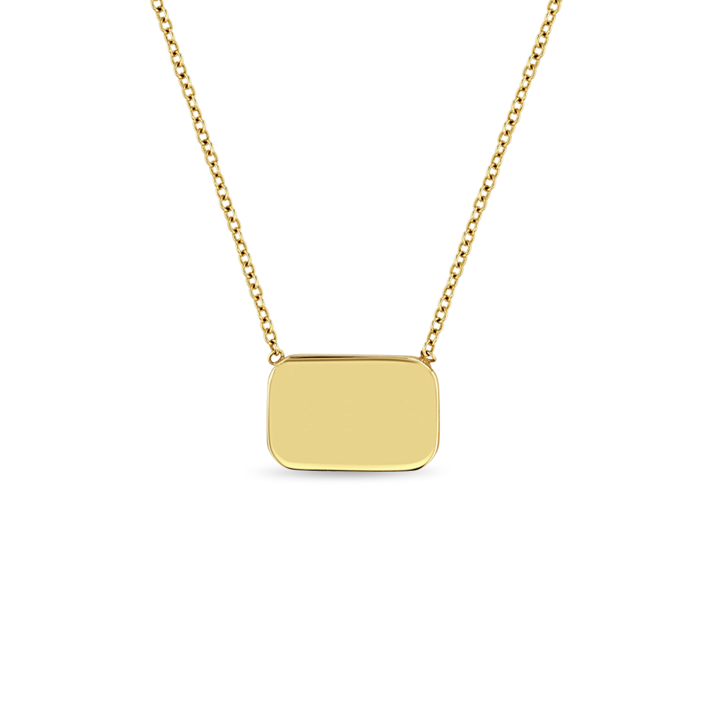 Zoë Chicco 14k Gold Personalized Rounded Rectangle Nameplate