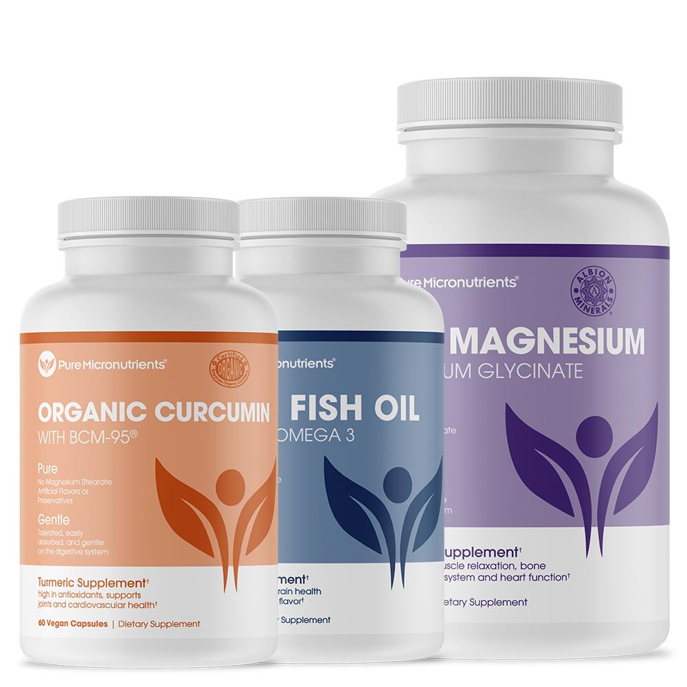 Muscle Joints Kit Magnesium Glycinate Supplement Organic