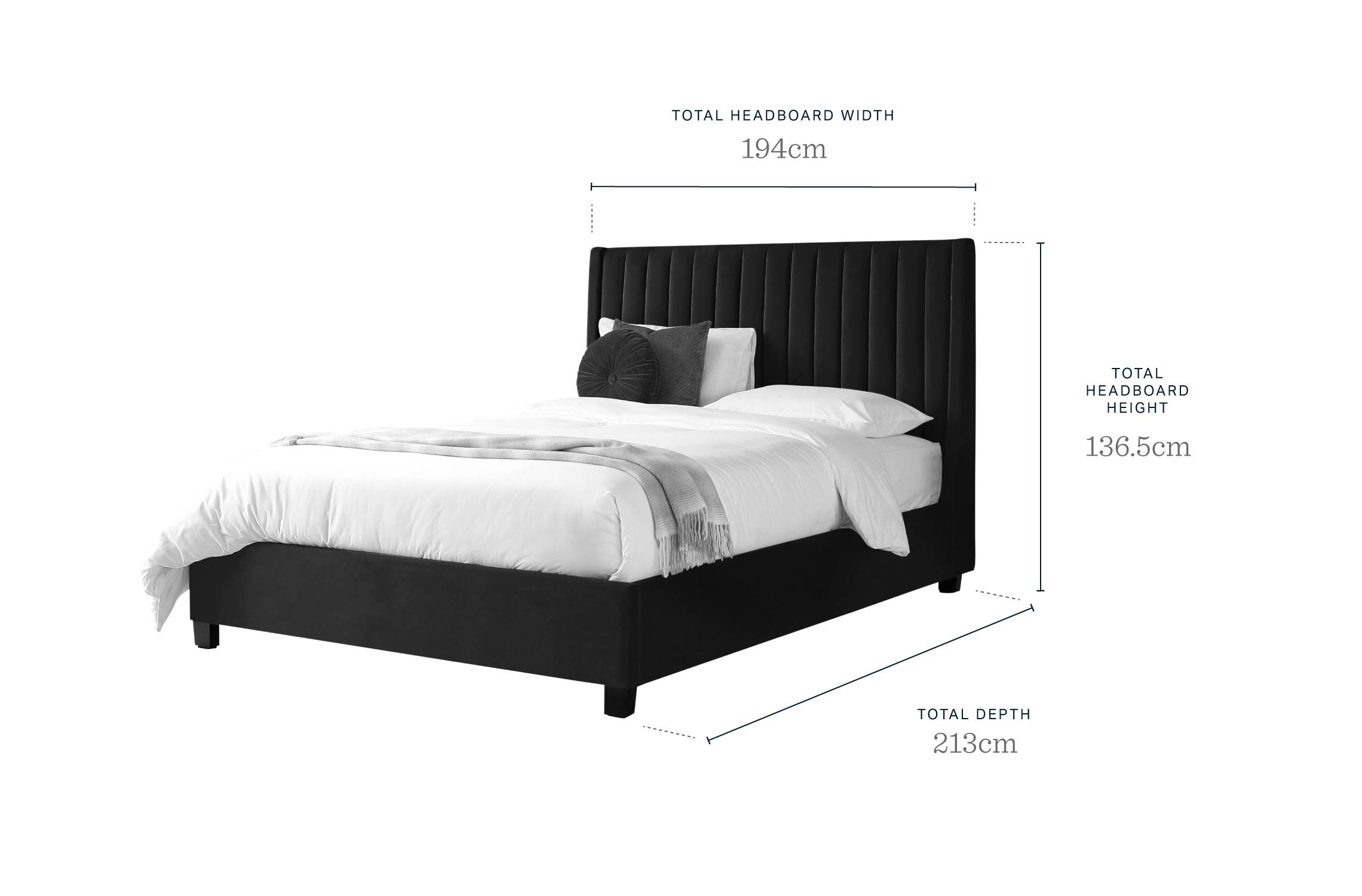 Fabric Super King Bed with Storage Bedroom