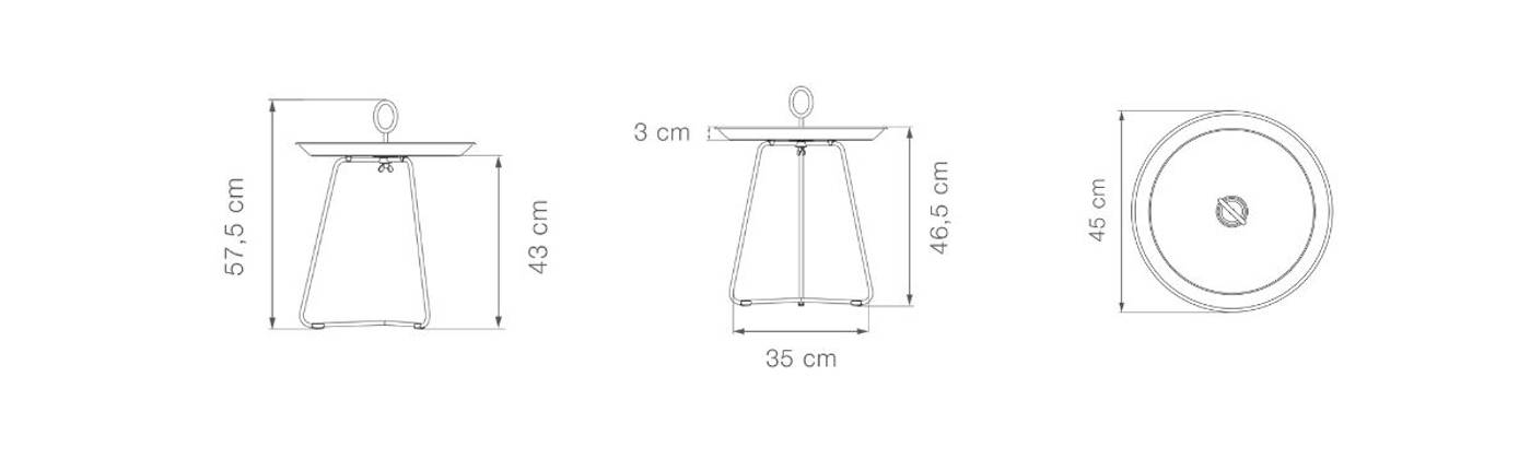 Eyelet Tray Table 60(CM) - Black Medium