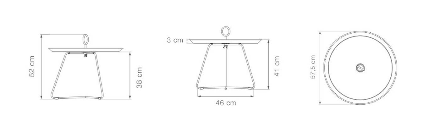 Eyelet Tray Table 70(CM)  - Black Large