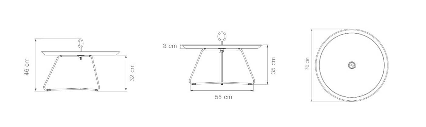 Eyelet Tray Table 60(CM) - Black Medium