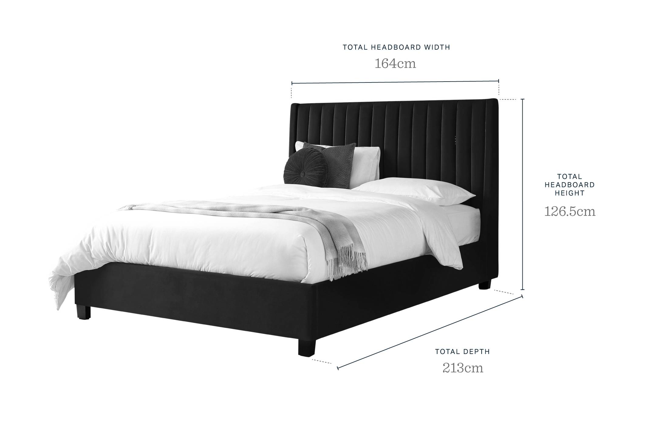 Fabric King Size Bed with Storage Bedroom