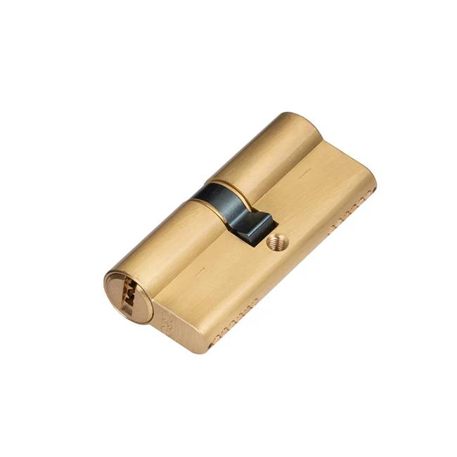 Satin Brass Euro 15 Pin Double Cylinder - Key To Key