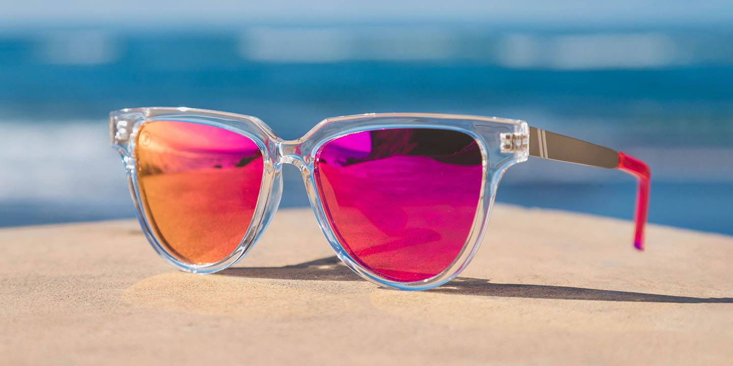 Atomic Candy Sunglasses - Pink Polarized Lenses With Clear Frames