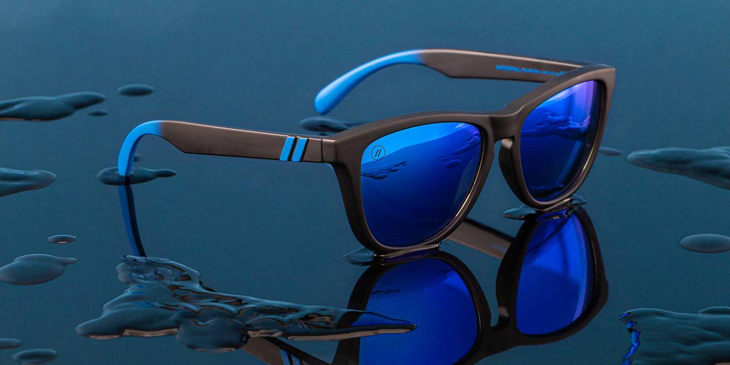 Waterfall Sunglasses Floating Sunglasses with Blue Polarized Lenses & Matte Black Frames