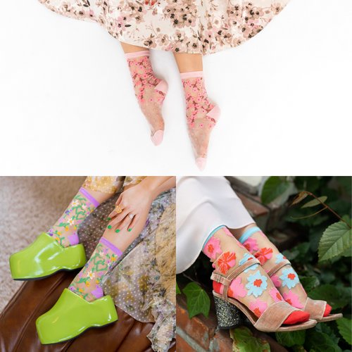 Sock candy socks with flowers summer socks floral socks