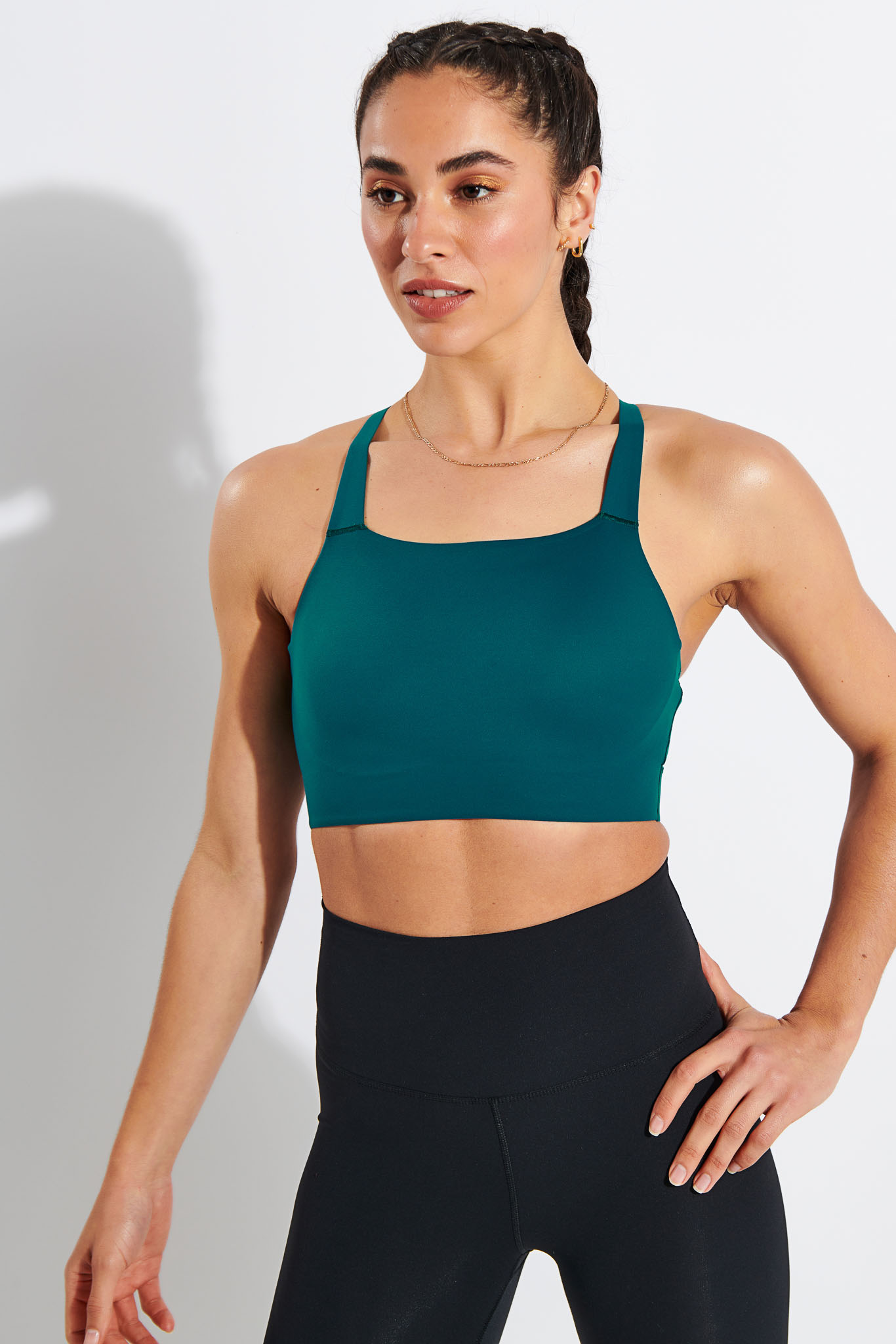 Nike Swoosh Luxe Sports Bra - Geode Teal/Midnight Turquoise