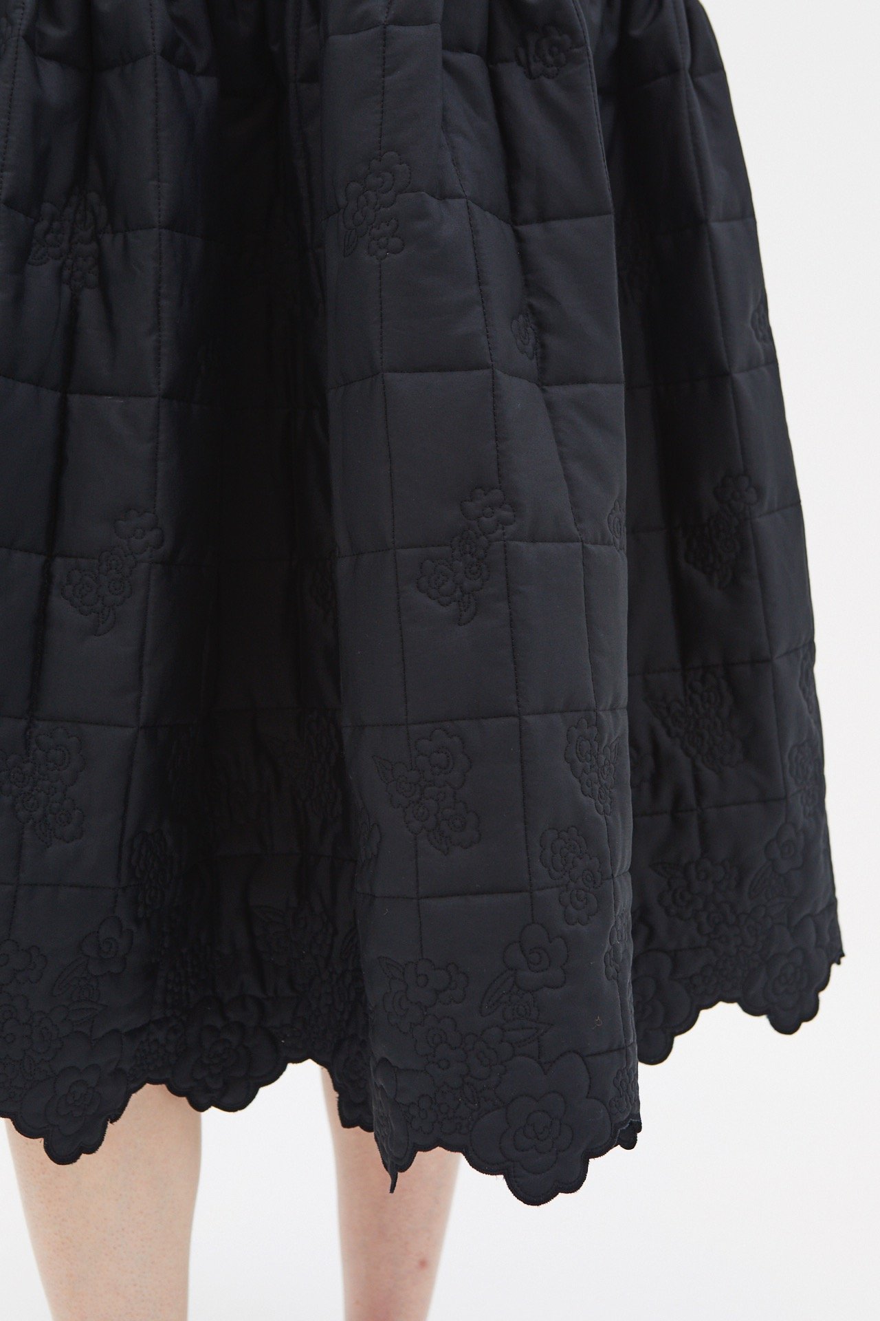 ROSIE | SKIRT QUILTED COTTON BLACK