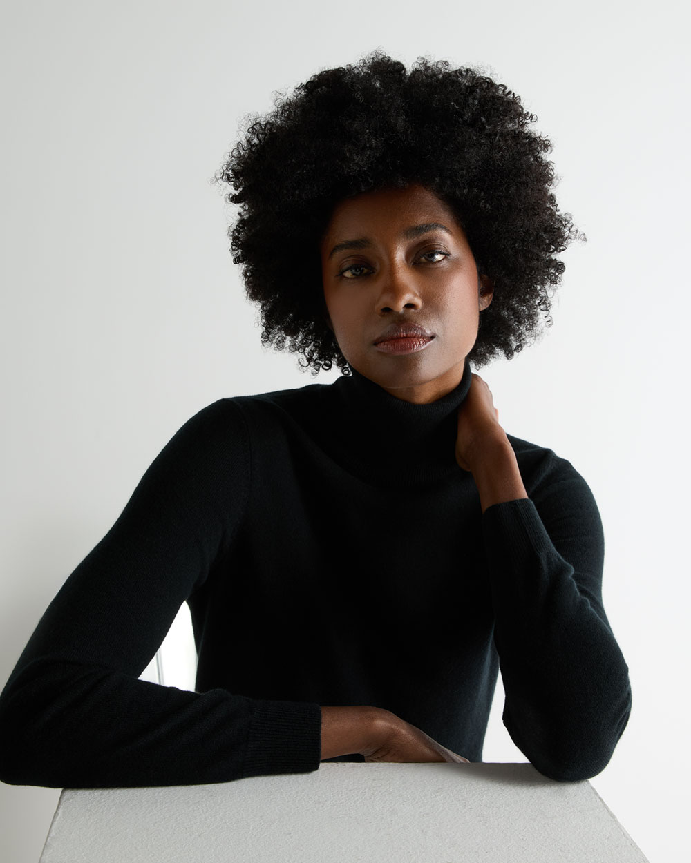 Women's Luna Turtle Neck Cashmere Sweater Black | N.Peal