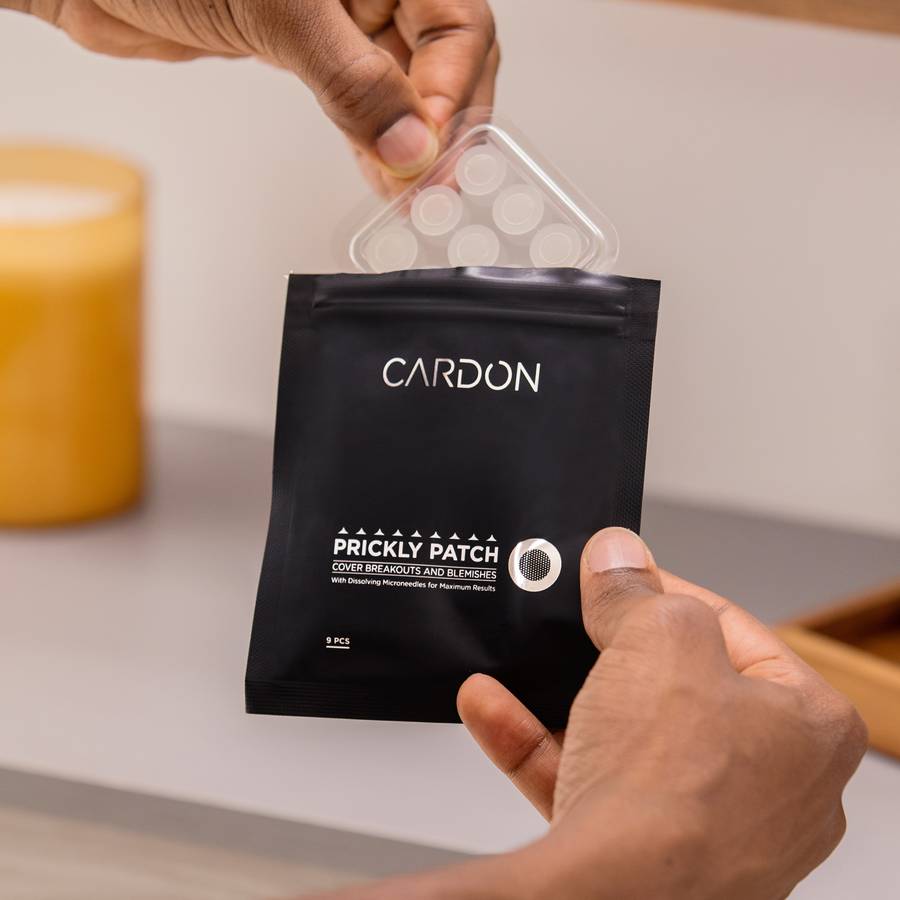Each Cardon Skincare Prickly Patch set contains 9 hydrocolloid patches to fight zits and help prevent acne dark spots.