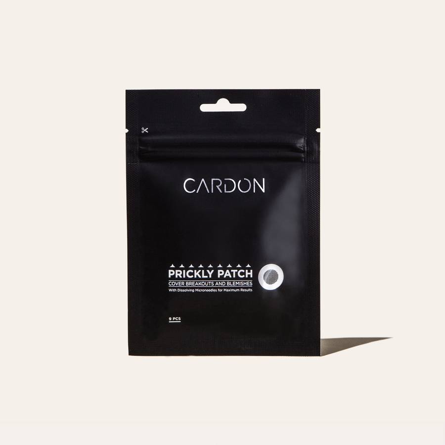 Cardon Skincare's Prickly Pimple Patch is a hydrocolloid patch filled with niacinamide to fight acne dark spots and Salicylic Acid to form the ultimate acne patch.