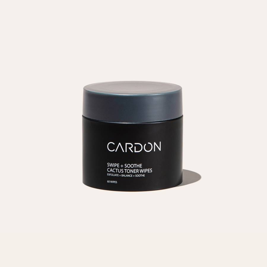 Cardon Skincare's Exfoliating Facial Toner Wipes are perfect for traveling or men's facial care on the go.