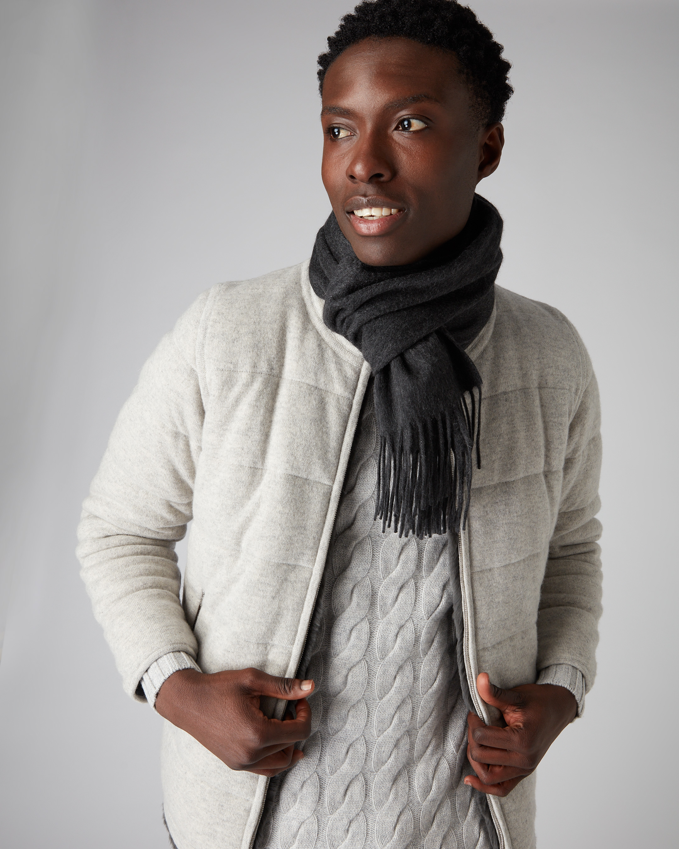 Mens on sale grey scarf