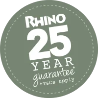 Rhino 25 year guarantee roundel