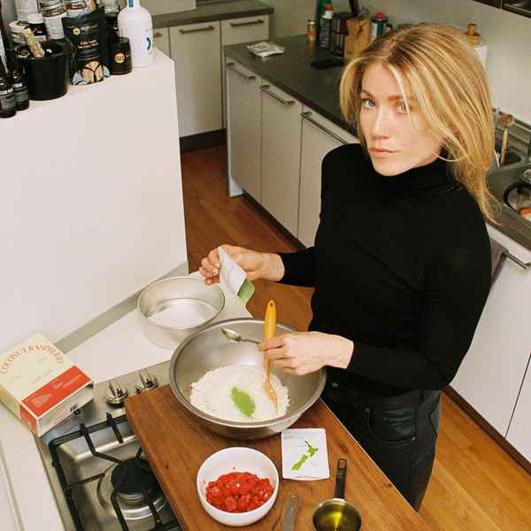 Coconut Raspberry Lime Leaf Cake KitEditorial Image of person making cake