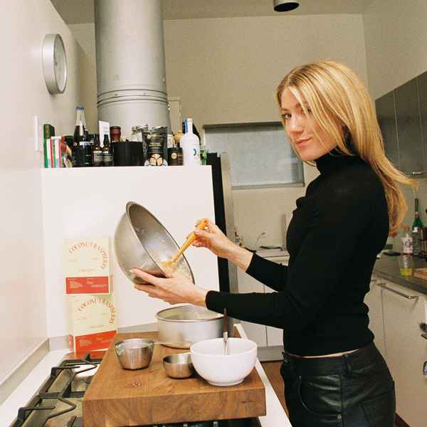 Coconut Raspberry Lime Leaf Cake KitEditorial Image of person making cake