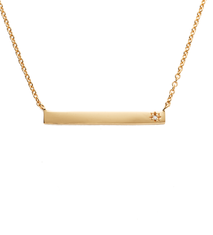 SENTIMENT DIAMOND BAR NECKLACE (9K GOLD)