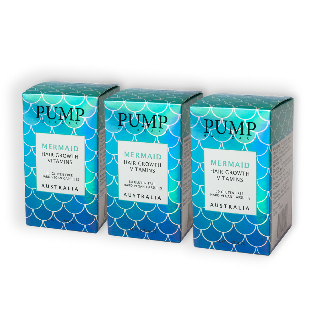 Pump Mermaid Hair Growth Vitamins Trio