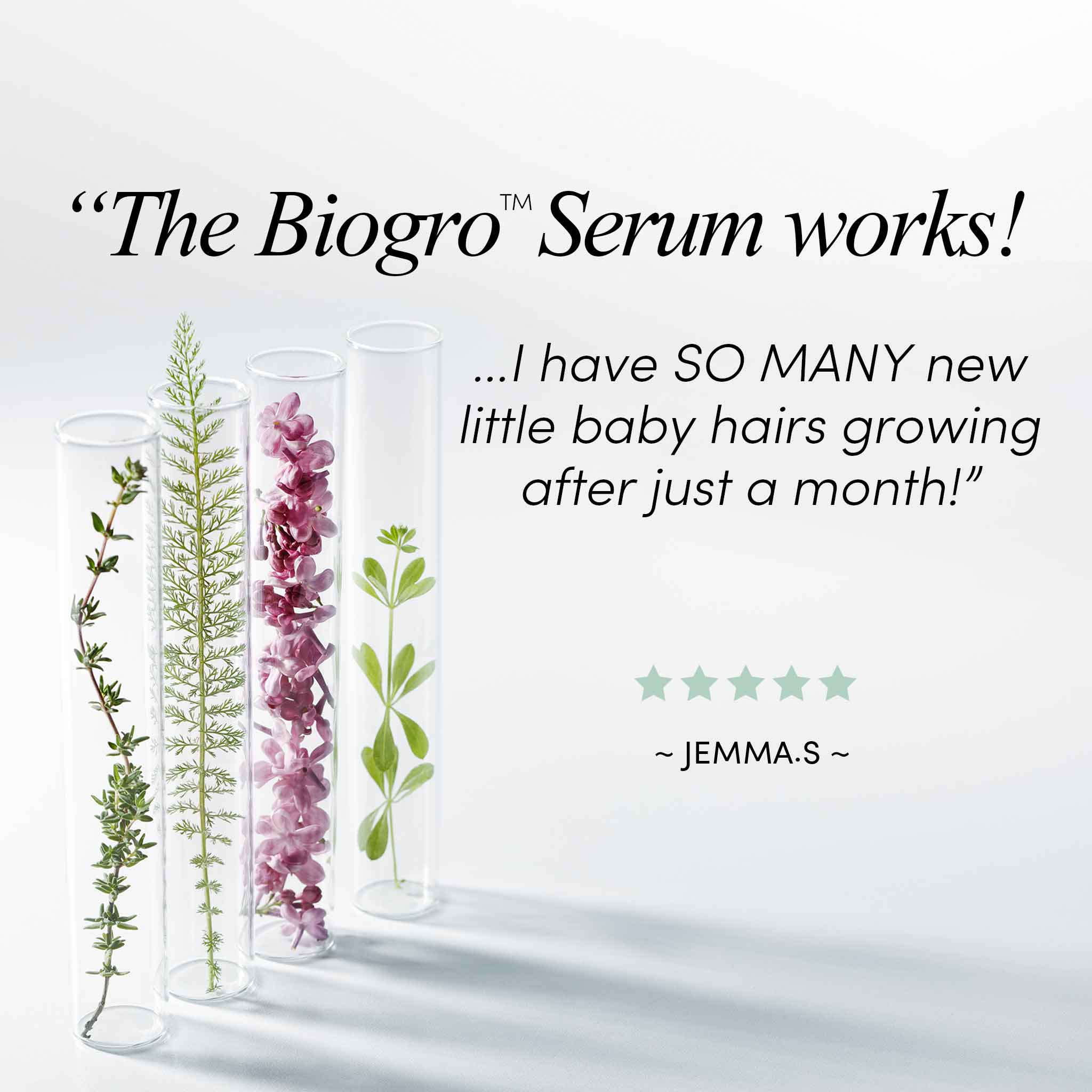 Biogro Hair Growth Serum Trio Pack - testimonial
