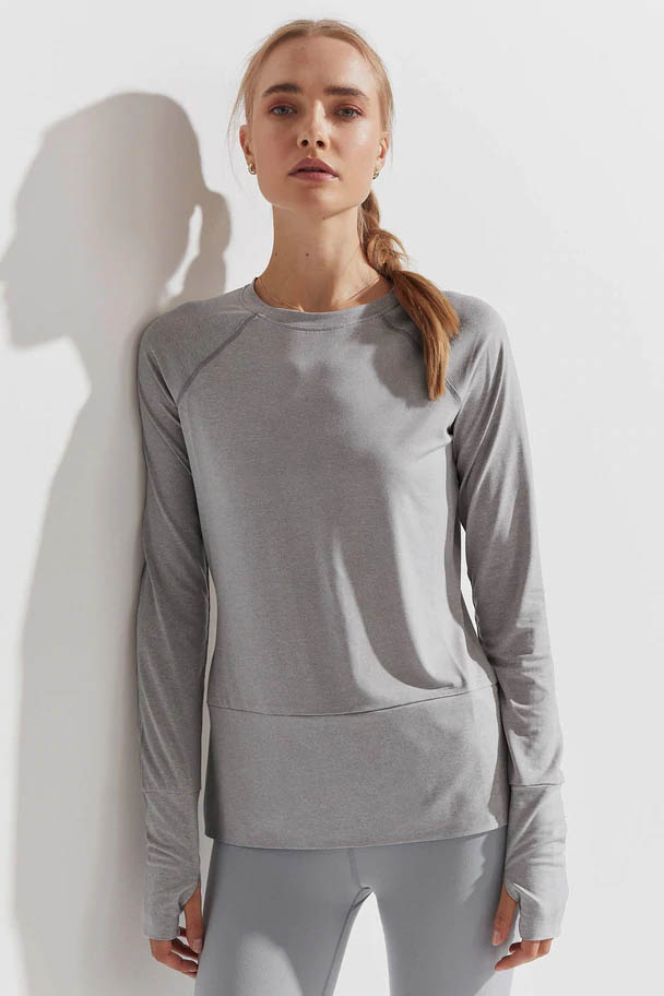 Varley Clara Longsleeve T-Shirt - Grey Marl