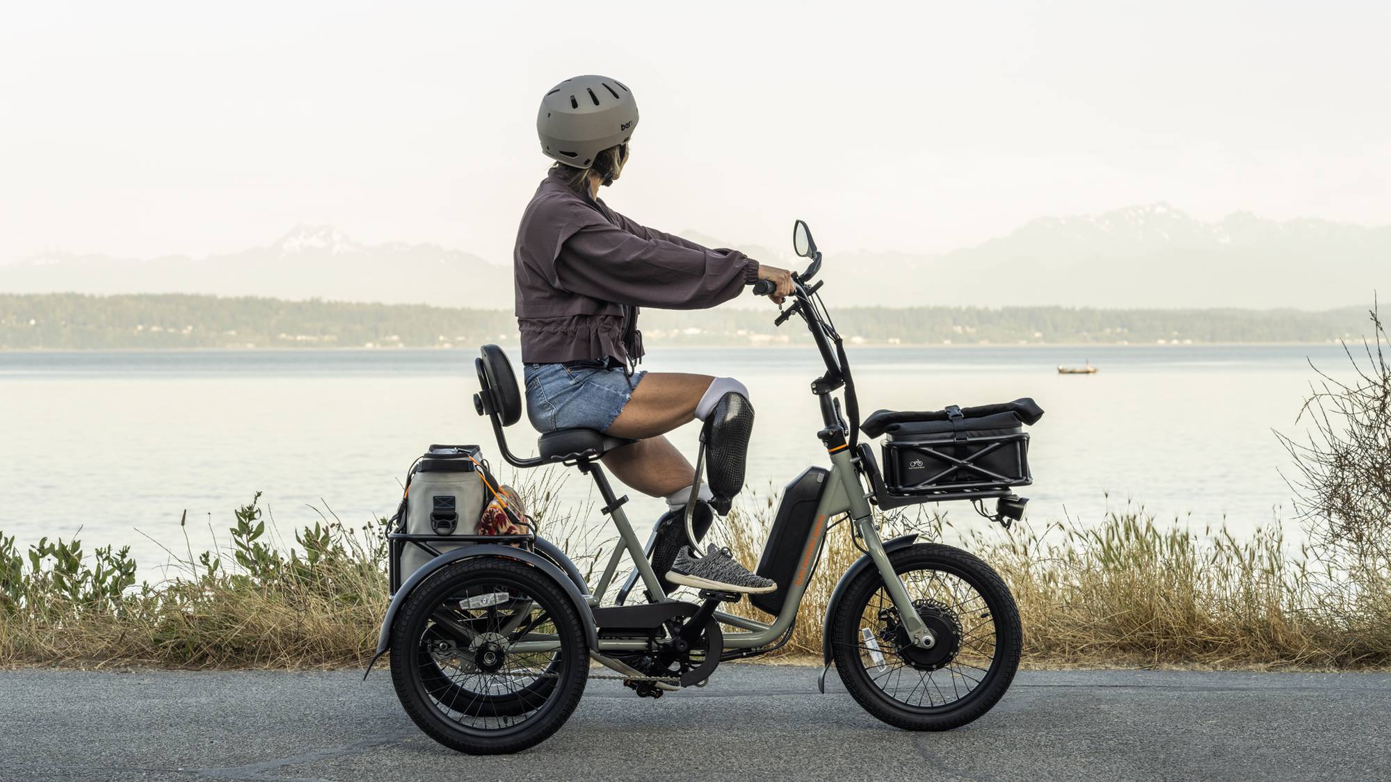 disabled woman riding rad power bikes radtrike 1