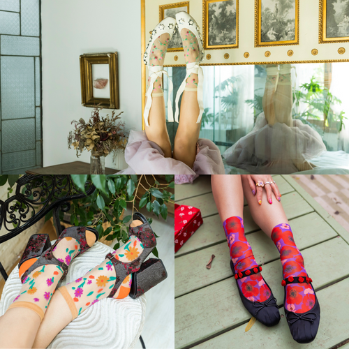 Sock Candy floral socks see through socks patterned fashion socks