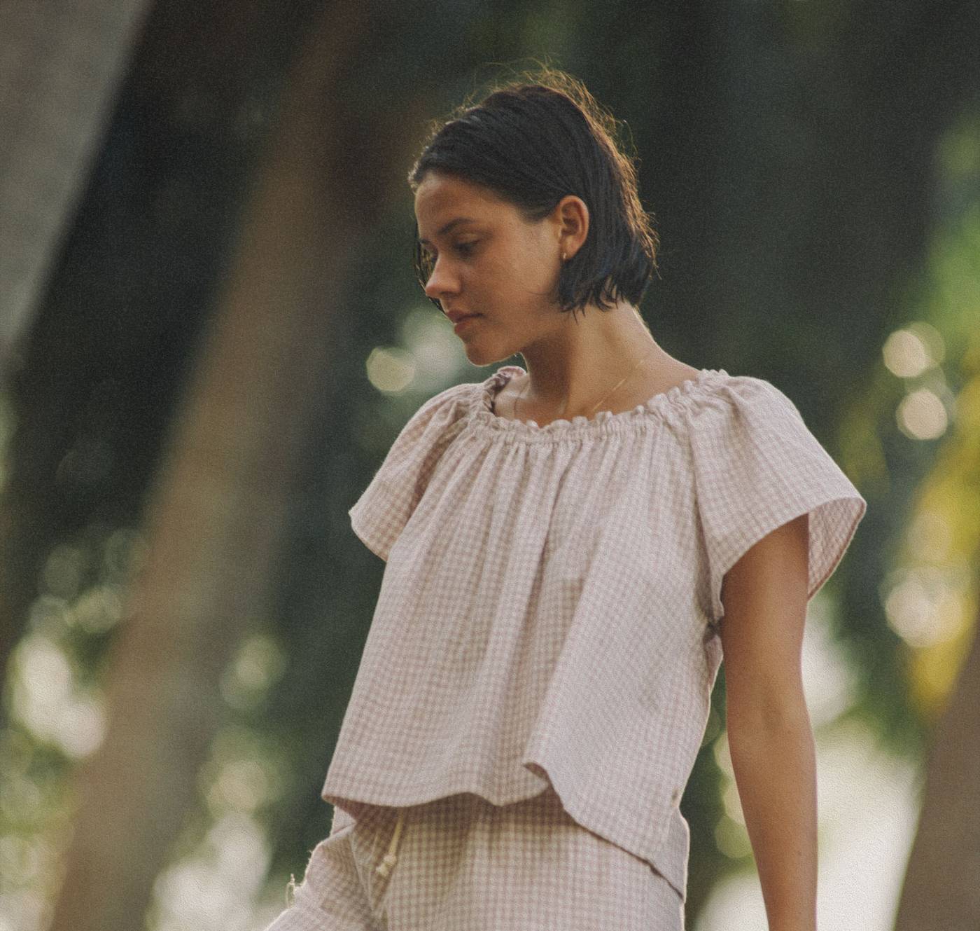Gingham Breeze Blouse