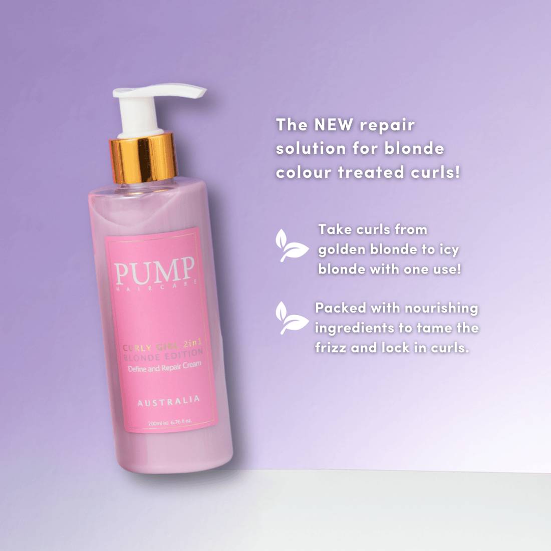 Pump Curly Girl 2 in 1 Blonde Edition Define and Repair Cream