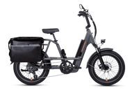 RadRunner 3 Plus electric bike with a pannier, passenger package, folding lock mirror and phone mount.  