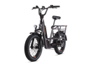 Angled left side view of the charcoal RadRunner 3 Plus electric utility bike