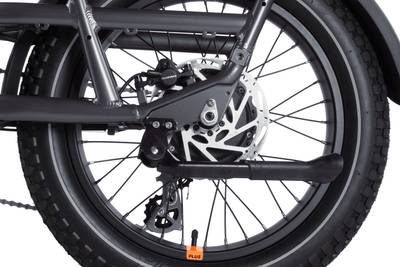 Close up of the rear tire of the RadRunner 3 Plus electric utility bike