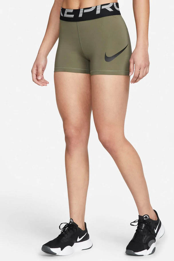 Nike Pro Dri-FIT 3" Shorts - Olive/Black