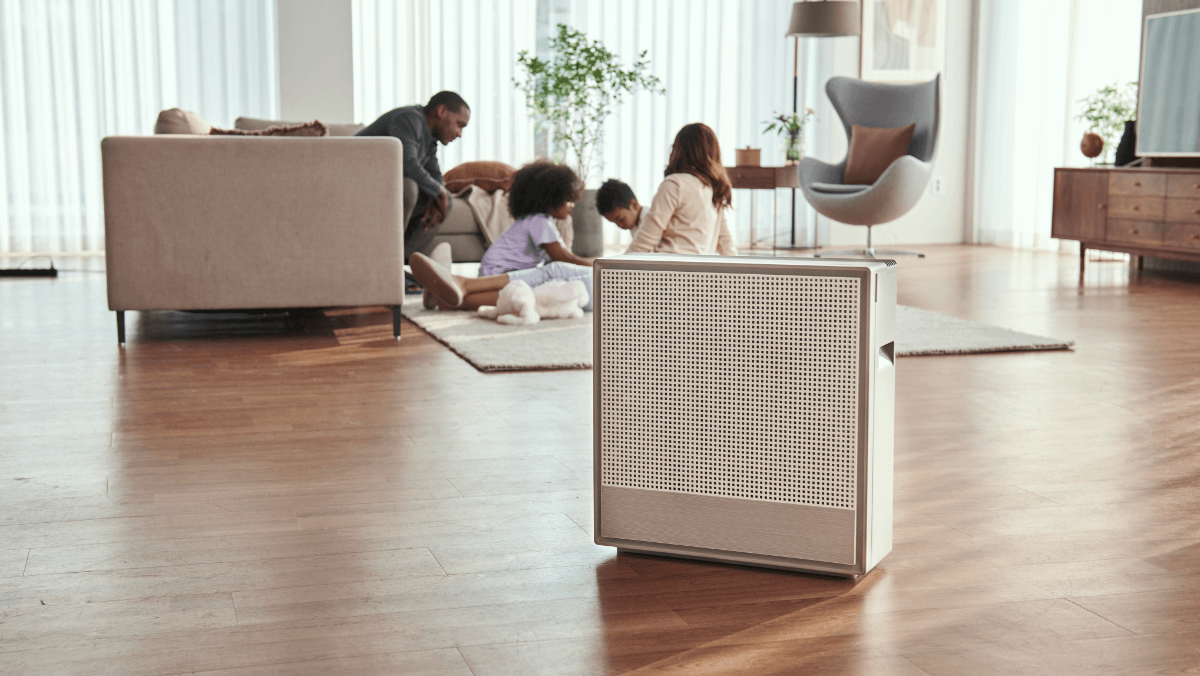 Coway Airmega 250 Air Purifier in the Living Room With Family