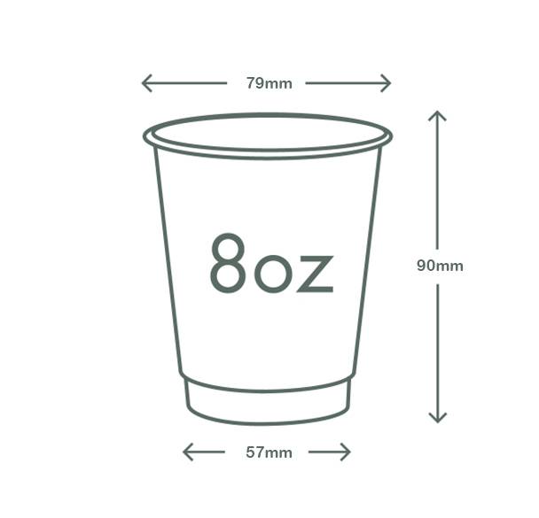 8oz (250ml) White Premium Double Wall Coffee Cup - 79 series