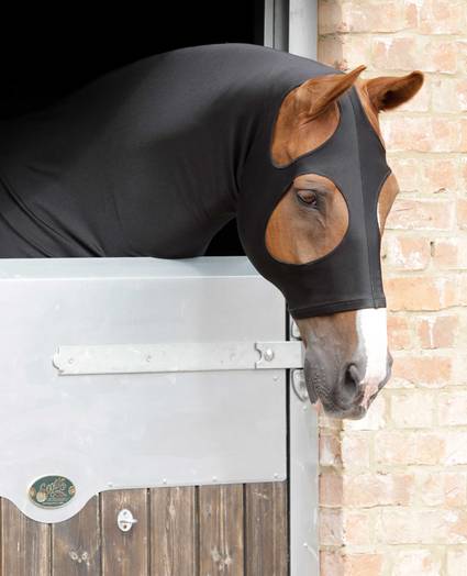 lycra horse hood black - horse accessories