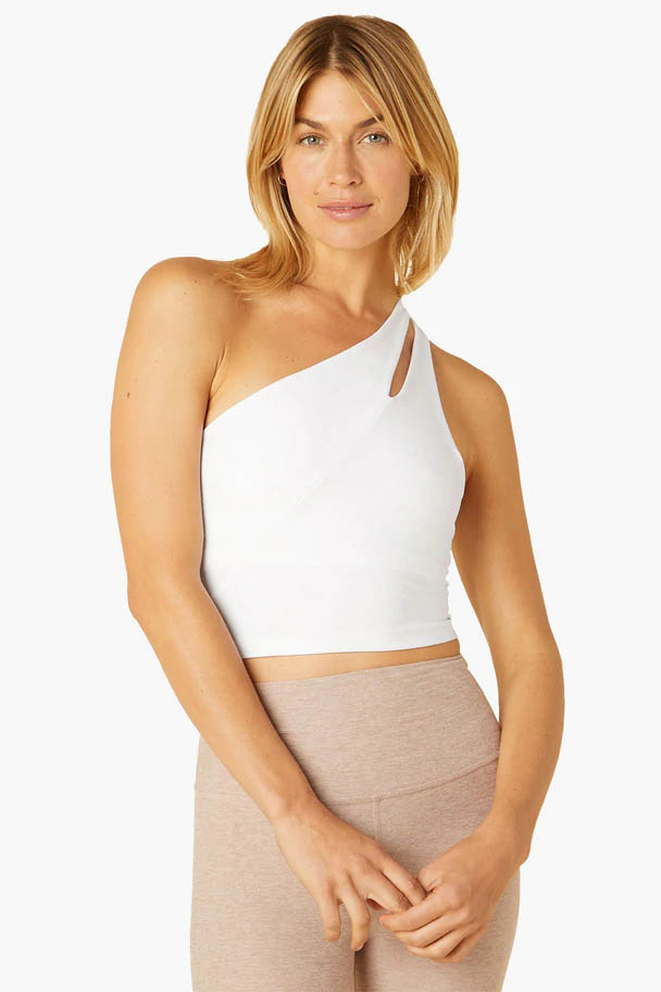 Beyond Yoga Spacedye Lost Your Mind Cropped Tank - Cloud White