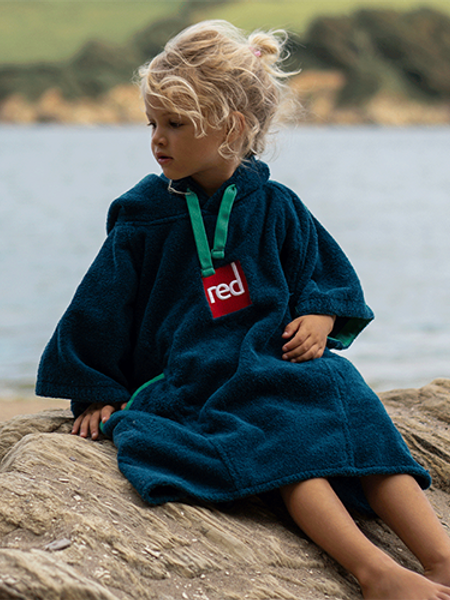 Changing Robe Children Red Original Hooded Kids Towelling Change Robe - Grey