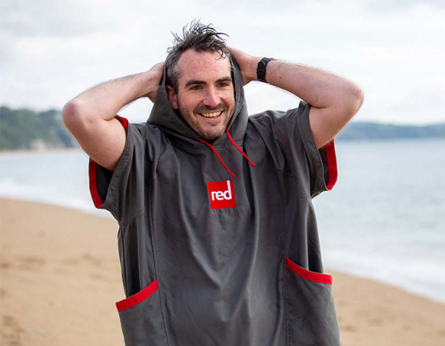 Red Original Men's Quick Dry Microfibre Changing Robe - Grey