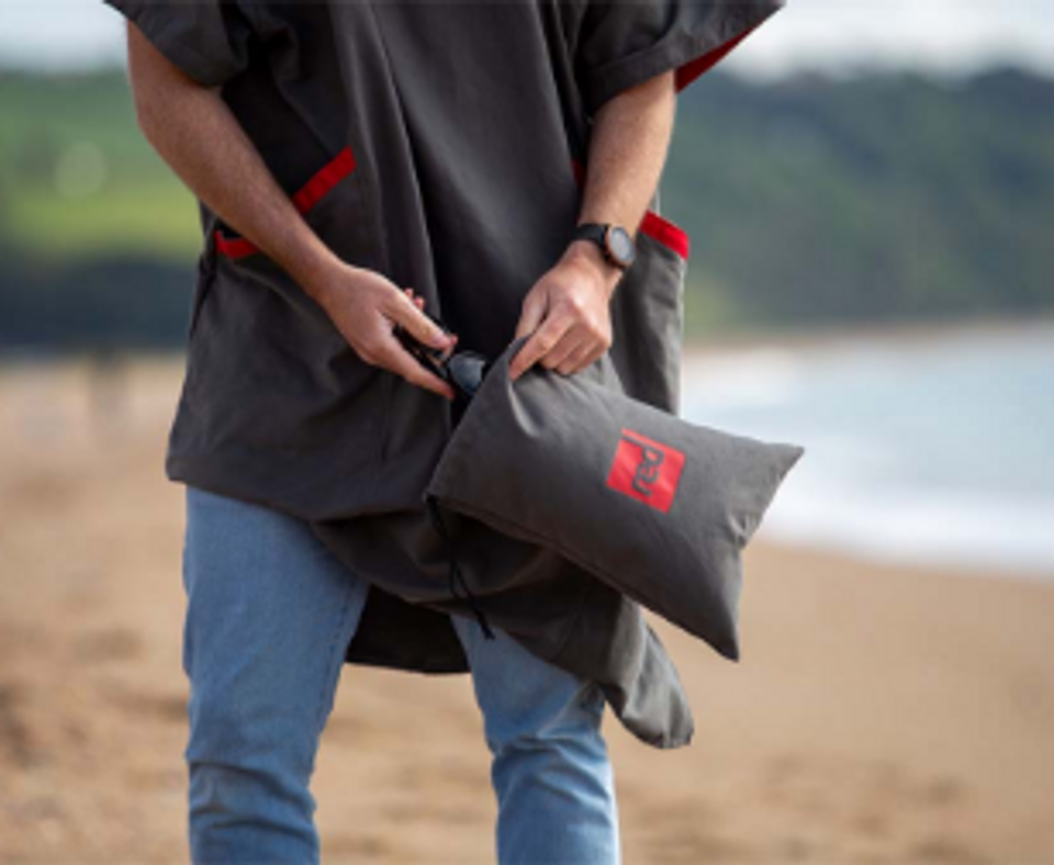 Red Original Men's Quick Dry Microfibre Changing Robe - Grey