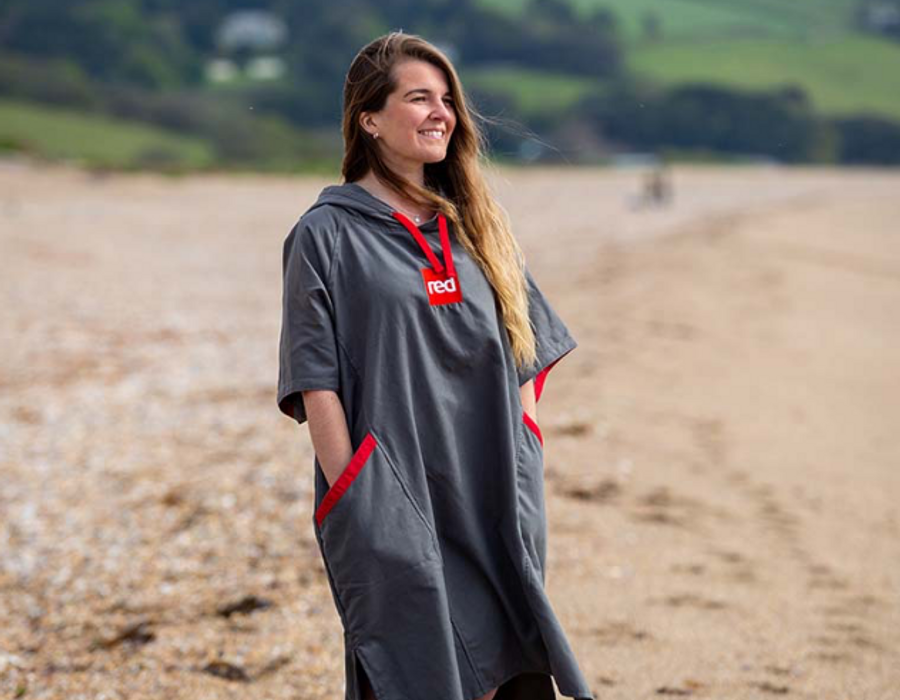 Red Original Women's Quick Dry Microfibre Changing Robe - Grey