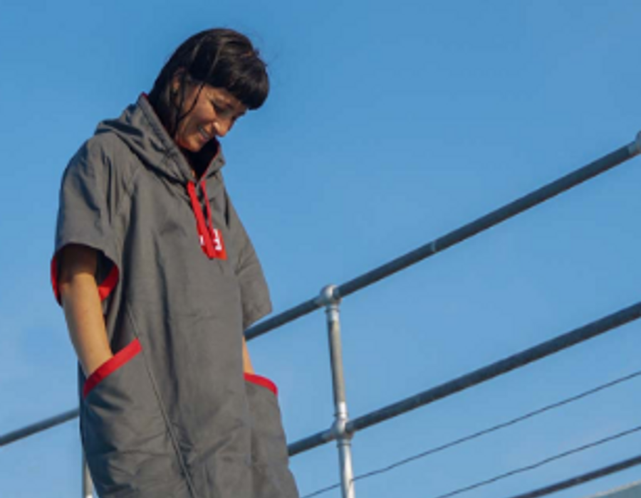 Red Original Women's Quick Dry Microfibre Changing Robe - Grey